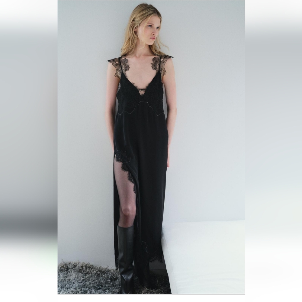 BNWT! ZARA LACE LINGERIE STYLE DRESS ZW COLLECTION $ 199 - Picture 3 of 7